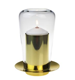 Photophore rond jaune Ø 10 cm 15,5 cm Jules Candola