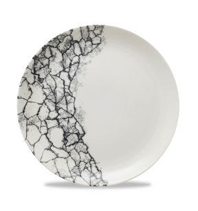Assiette coupe plate rond Quartz Black porcelaine vitrifiée Ø 26 cm Kintsugi Churchill
