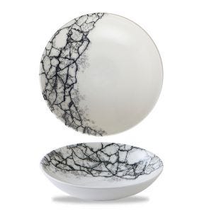 Assiette coupe creuse rond Quartz Black porcelaine vitrifiée Ø 24,8 cm Kintsugi Churchill