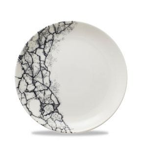 Assiette coupe plate rond Quartz Black porcelaine vitrifiée Ø 21,7 cm Kintsugi Churchill