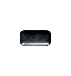 Assiette coupe plate rectangulaire noir porcelaine vitrifiée 22x11 cm Karbon Rak