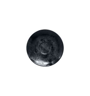 Sous-tasse à thé rond noir porcelaine vitrifiée Ø 17 cm Karbon Rak