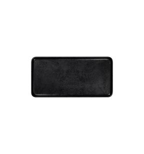 Assiette plate rectangulaire noir porcelaine 32x16 cm Fractal Rak