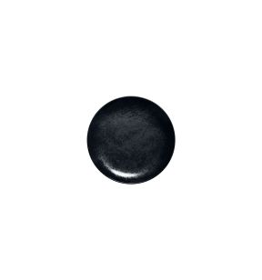 Assiette coupe plate rond noir porcelaine vitrifiée Ø 15 cm Karbon Rak