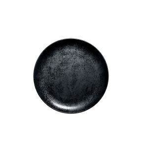 Assiette coupe plate rond noir porcelaine vitrifiée Ø 24 cm Karbon Rak