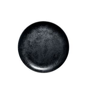 Assiette coupe plate rond noir porcelaine vitrifiée Ø 26,7 cm Karbon Rak
