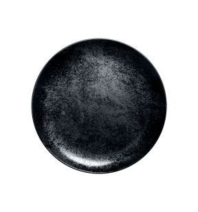Assiette coupe plate rond noir porcelaine vitrifiée Ø 30,7 cm Karbon Rak