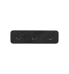 Plat 3 empreintes rectangulaire noir porcelaine vitrifiée 36,5 cm Shaped Rak