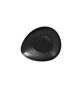 Diep randloos bord zwart verglaasd 25 Shaped Rak