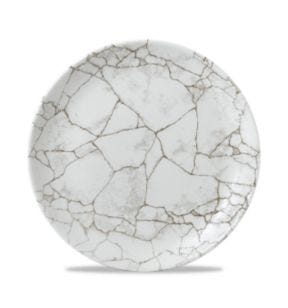 Assiette coupe plate rond Agate grey porcelaine Ø 26 cm Kintsugi Churchill