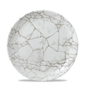 Assiette coupe plate rond Agate grey porcelaine Ø 28,8 cm Kintsugi Churchill