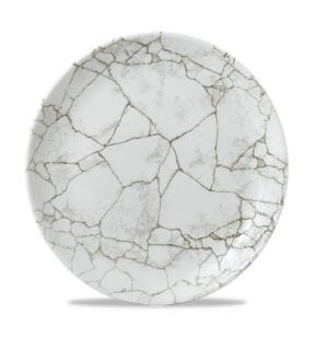 Assiette coupe plate rond Agate grey porcelaine Ø 21,7 cm Kintsugi Churchill