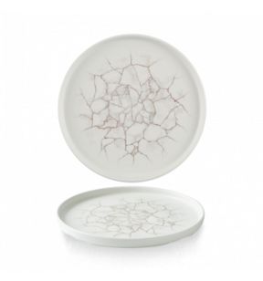 Assiette à bord droit rond pearl grey porcelaine vitrifiée Ø 21 cm Kintsugi Churchill