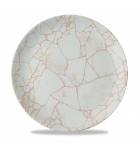 Vlakke snijplaat rond coral verglaasd Ø 28.8 Kintsugi Churchill