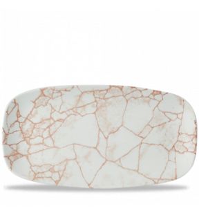 Vlakke snijplaat rechthoekig coral verglaasd x18.9 Kintsugi Churchill