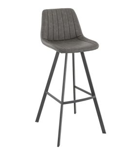 Tabouret de bar d'intérieur gris anthracite 106x46x53 cm Kyle Flexmob
