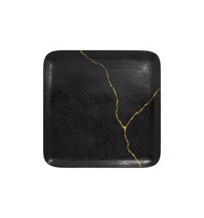 Plat bord vierkant zwart porselein x27 Kintzoo Rak