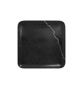 Assiette plate carré noir porcelaine 27x27 cm Kintzoo Rak
