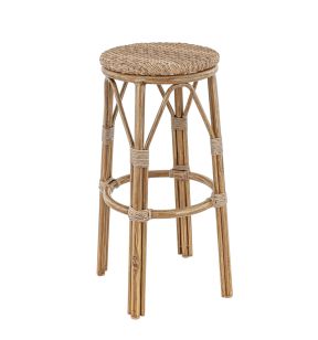 Tabouret de bar de terrasse rotin noisette Ø 36 cm 76 cm Laval Flexmob