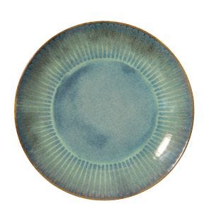 Assiette coupe plate rond bleu vert grès émaillé Ø 27 cm Lotus Accolade