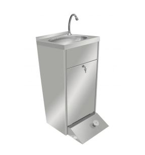 Handwasbak met voetbediening inox xx55.2 with headboard without shelf Pro.inox
