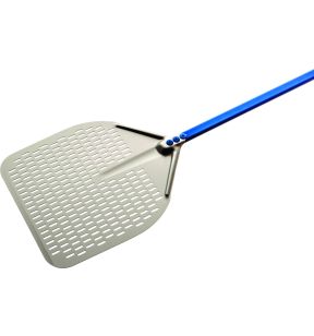 Pelle à pizza perforée aluminium anodisé 33x33 cm manche 150 cm Azzurra Gi Metal