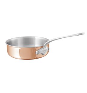 Rechte braadpan koper inox 18/10 Without release liner Zonder deksel Ø 24 7.5 3 L M6s Mauviel