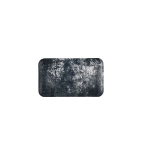 Assiette rectangulaire organique noir porcelaine vitrifiée 27x16 cm Urban Dudson