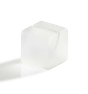 Porte-menu carré blanc résine Nacryl® 4x4x4 cm Mealplak