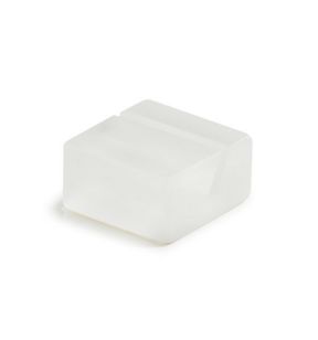 Porte-menu carré blanc résine Nacryl® 4x4x2 cm Mealplak