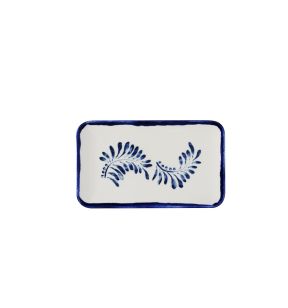 Assiette rectangulaire organique Ink porcelaine vitrifiée 27x16 cm Harvest Mediterranean Dudson
