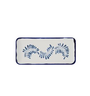 Assiette rectangulaire organique Ink porcelaine vitrifiée 35x16 cm Harvest Mediterranean Dudson