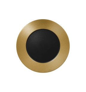 Assiette plate rond noir porcelaine vitrifiée Ø 32,2 cm Metal Fusion Rak