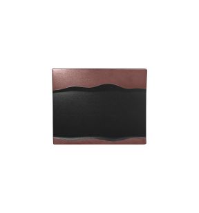 Assiette plate rectangulaire noir porcelaine vitrifiée 25x20 cm Metal Fusion Rak