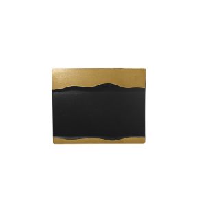 Assiette plate rectangulaire noir porcelaine vitrifiée 25x20 cm Metal Fusion Rak