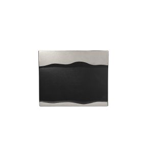 Assiette plate rectangulaire noir porcelaine vitrifiée 25x20 cm Metal Fusion Rak