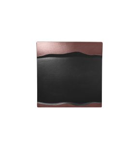Assiette plate carré noir porcelaine vitrifiée 25x25 cm Metal Fusion Rak