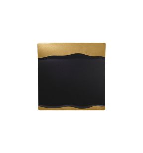 Assiette plate carré noir porcelaine vitrifiée 25x25 cm Metal Fusion Rak