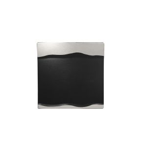 Assiette plate carré noir porcelaine vitrifiée 25x25 cm Metal Fusion Rak
