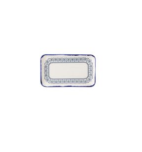 Assiette rectangulaire organique Moresque porcelaine vitrifiée 27x16 cm Harvest Mediterranean Dudson