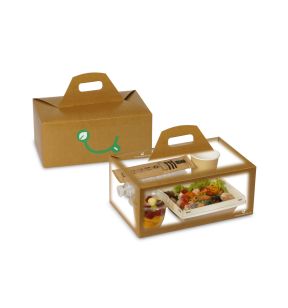 Boîte repas marron 30,5x19x13 cm Alphaform (50 pièces)