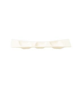 Assiette cocktail rectangulaire ivoire porcelaine vitrifiée 26,3x7,6 cm Mazza Rak