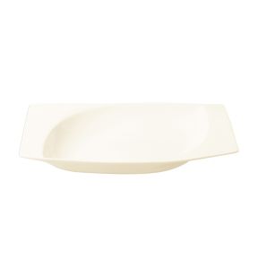 Assiette creuse rectangulaire ivoire porcelaine vitrifiée 32,3x21,4 cm Mazza Rak