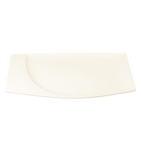 Assiette plate rectangulaire ivoire porcelaine vitrifiée 32,1x20,7 cm Mazza Rak