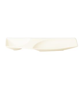 Assiette plate rectangulaire ivoire porcelaine vitrifiée 32,5x10,1 cm Mazza Rak