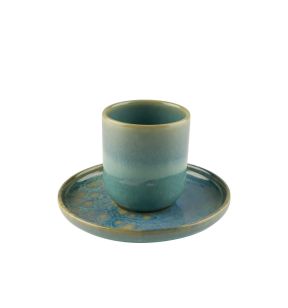 Onder theekop rond blauw geglazuurd aardewerk Ø 14 Magic Accolade