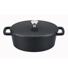 Mini cocotte fonte d'acier Sans revêtement Avec couvercle 12x9,5 cm 30 cl Cooko
