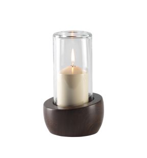 Photophore rond brun Ø 10 cm 15,5 cm Mori Candola