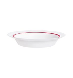 Assiette creuse rond blanc verre opal Ø 23 cm Autonomy Filet Rouge Arcoroc