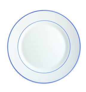Assiette plate rond blanc verre opal Ø 25 cm Restaurant Filet Bleu Arcoroc